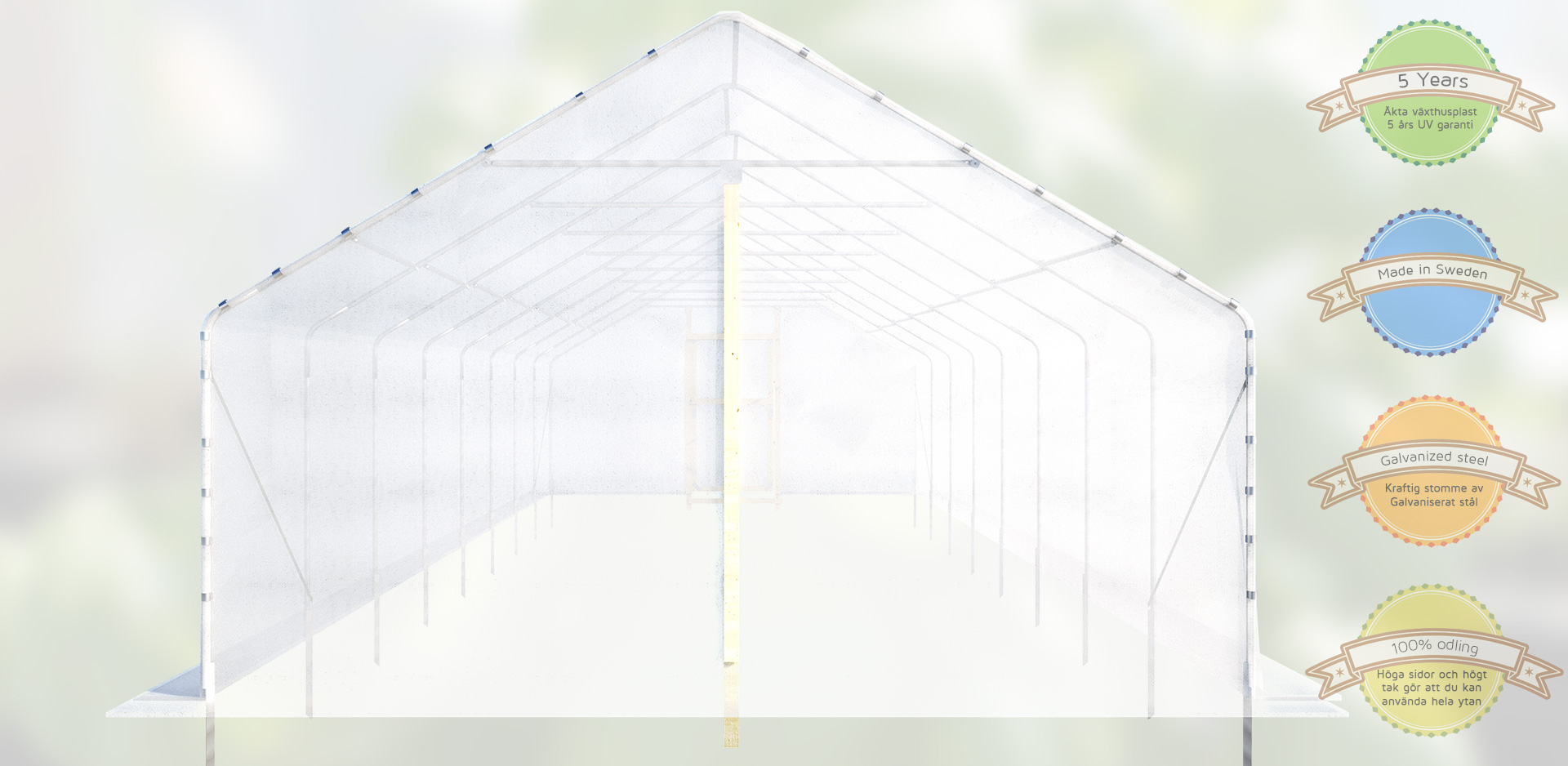 Tunnelväxthus Växa 5 x 12m