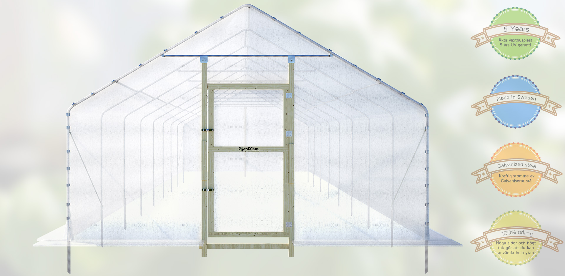 Tunnelväxthus Växa 5 x 12m