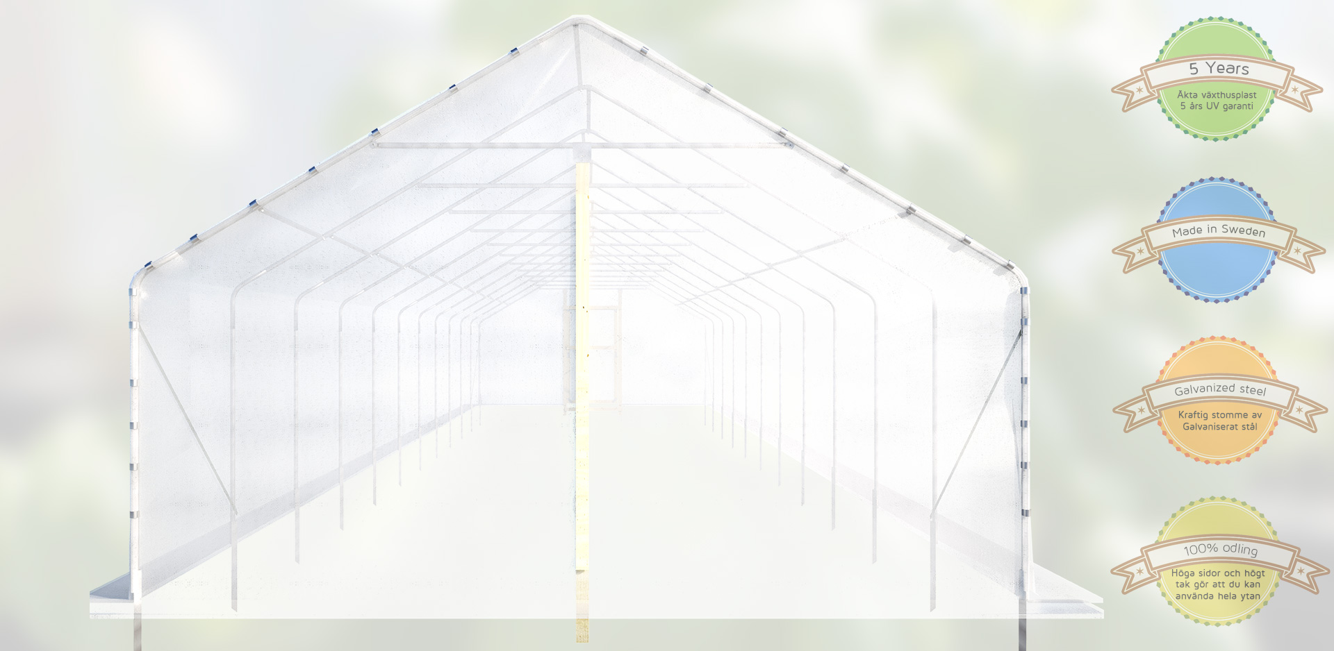 Tunnelväxthus Växa 5 x 16,5m