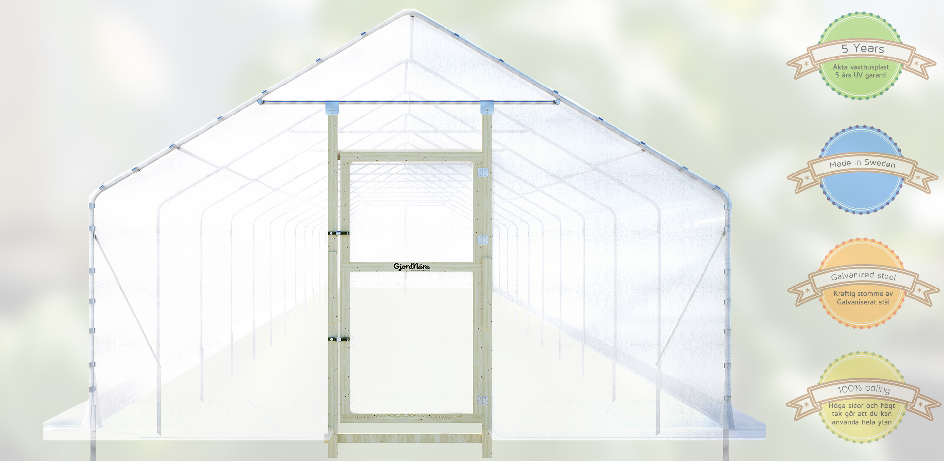 Tunnelväxthus Växa 5 x 16,5m