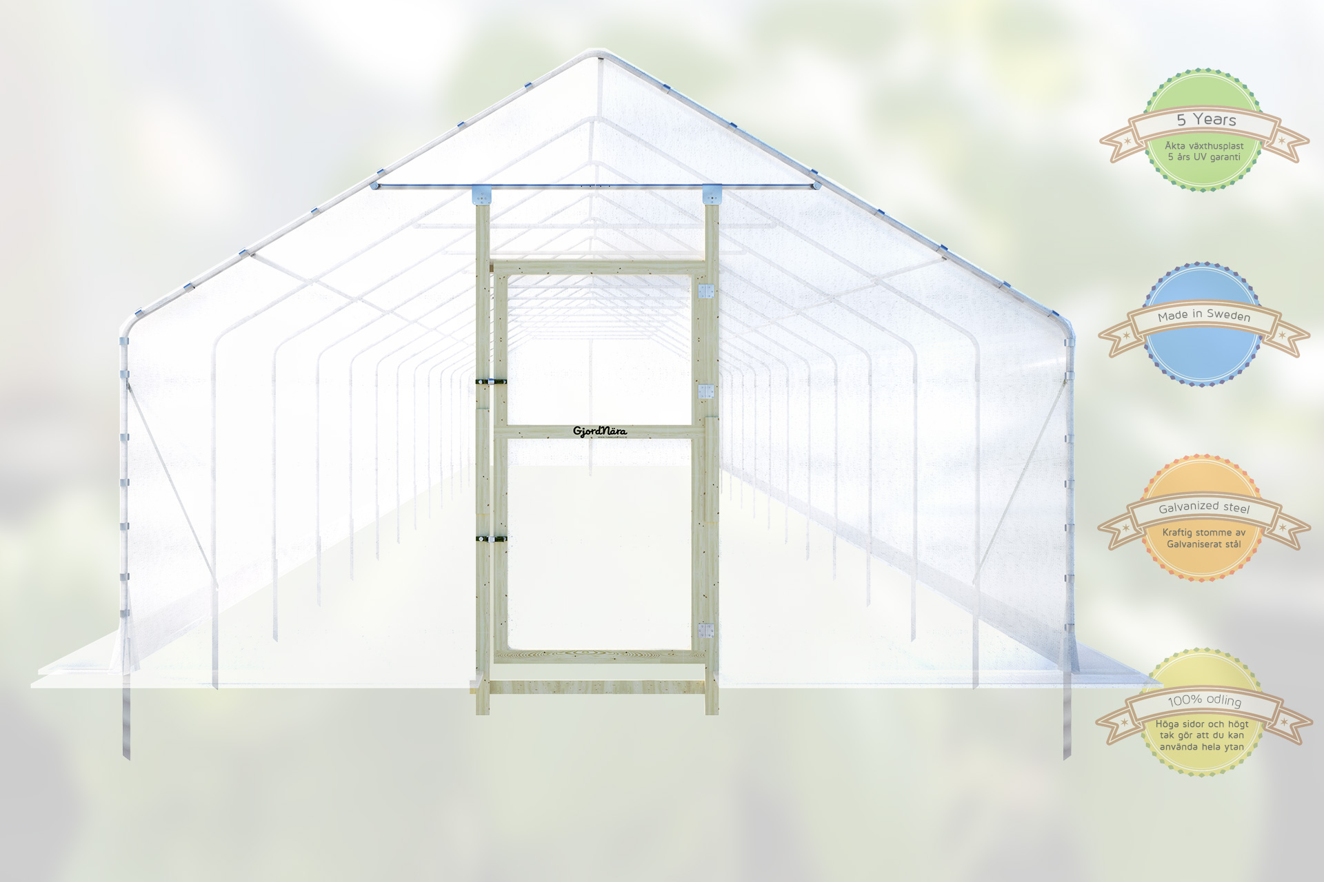 Tunnelväxthus Växa 5 x 18m