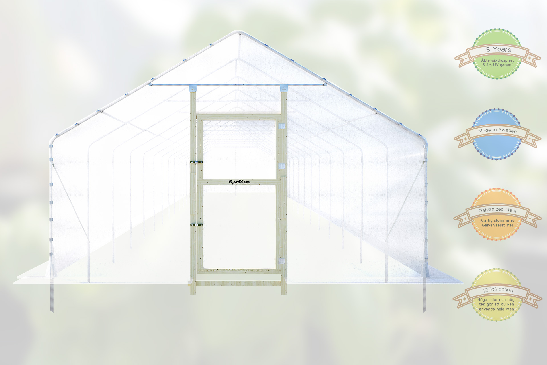 Tunnelväxthus Växa 5 x 19,5m