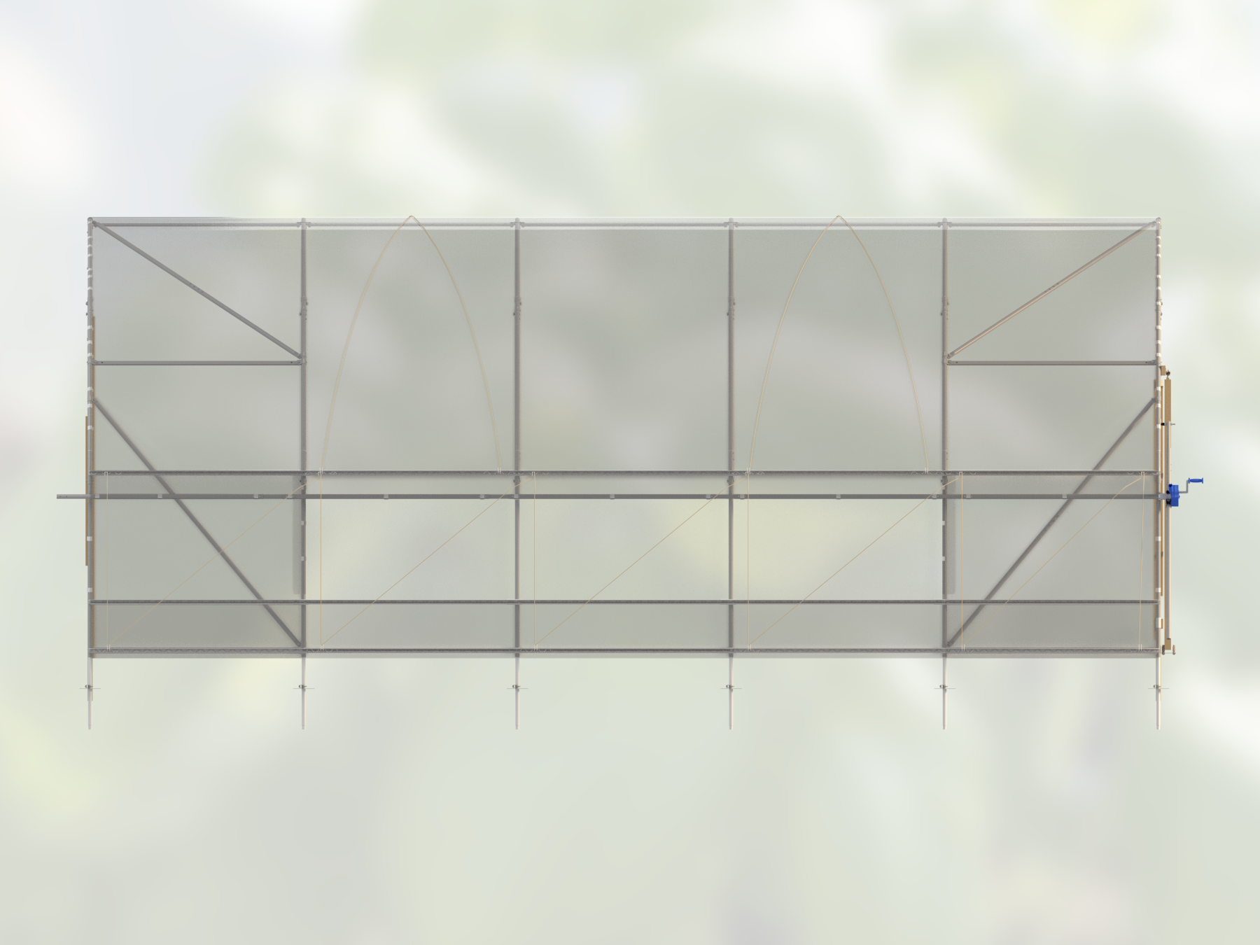 Leva 4 × 7,5 m från sidan med upprullningsbar långsida