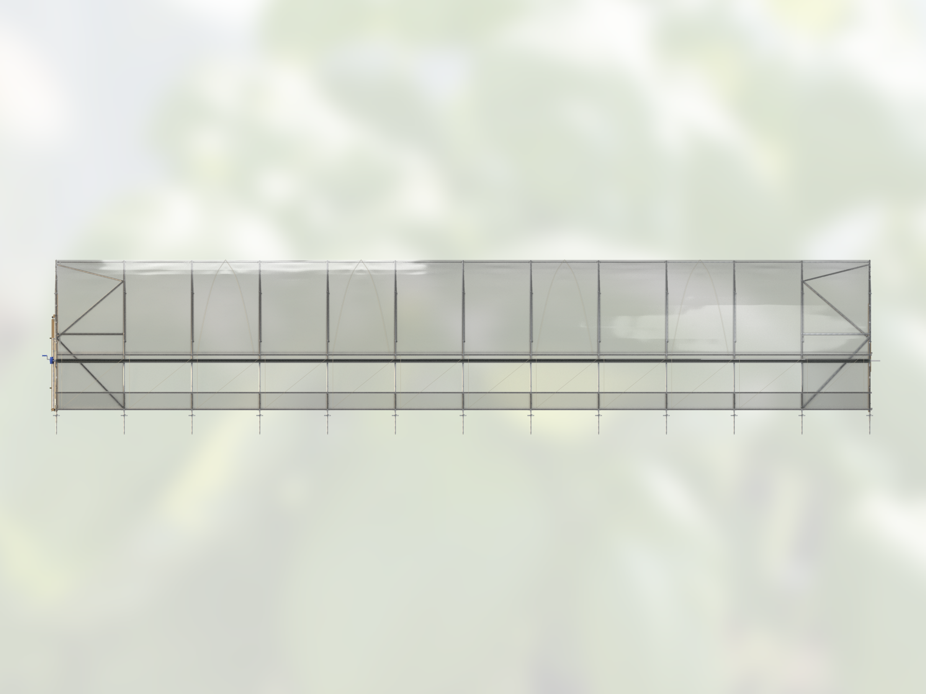 Leva 6,2 × 18 m – vy från långsidan