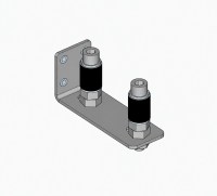 3D-illustration av stödrullepaket med två rullar monterade på konsol