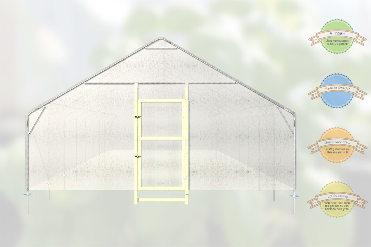 Tunnelväxthus Växa 6,5 x 12m